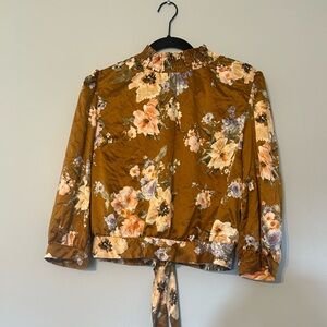 Open Back Floral Blouse